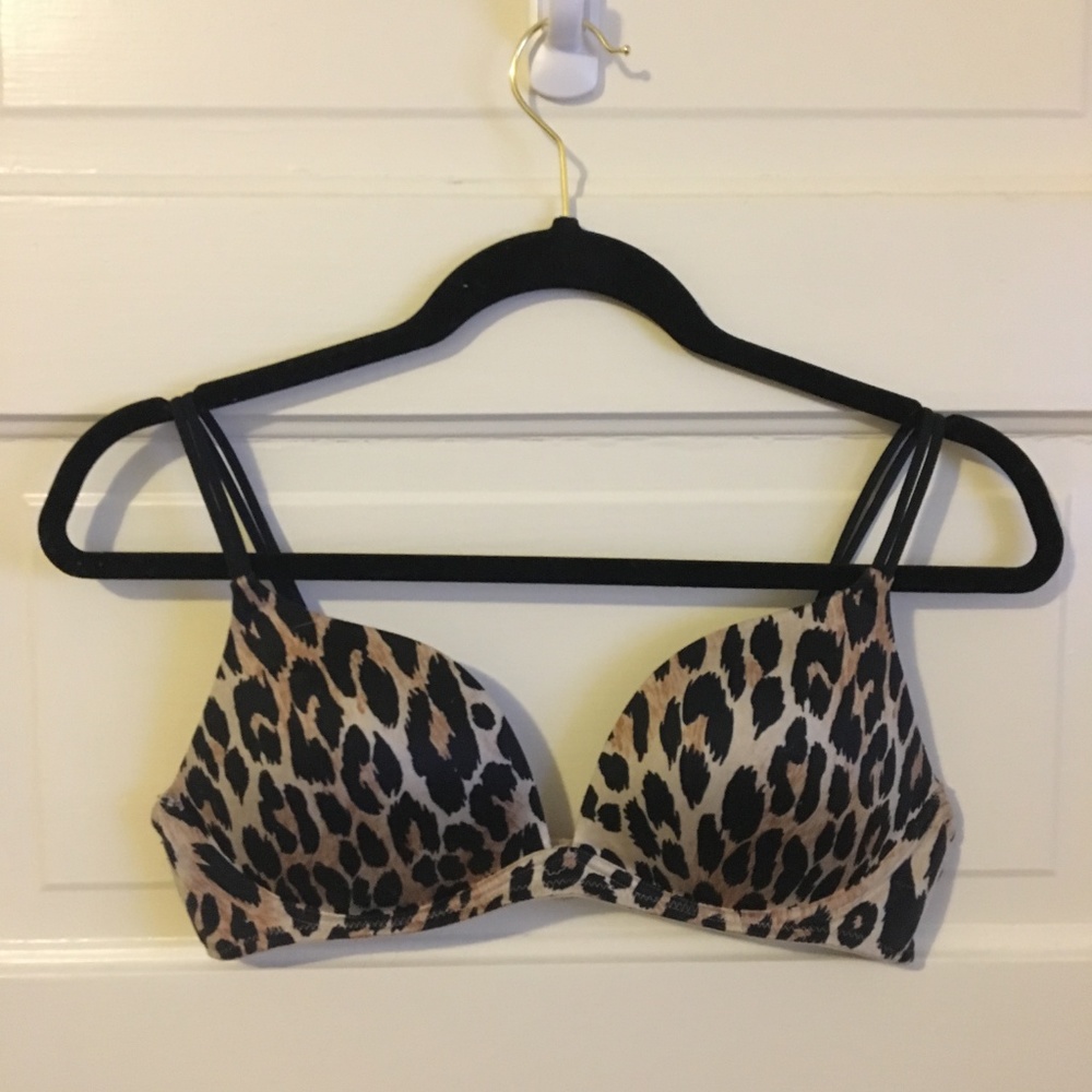 Leopard Print Wireless Push-up Bra